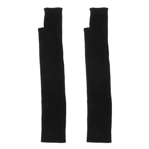 2St Einfarbige Langhandschuhe Strickwolle Mit Daumenloch 2