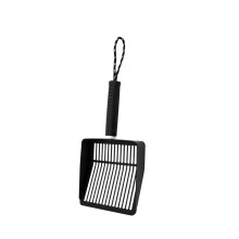 Cats Litter Scooper Stainless Steel Handle Litter Sifter-Black