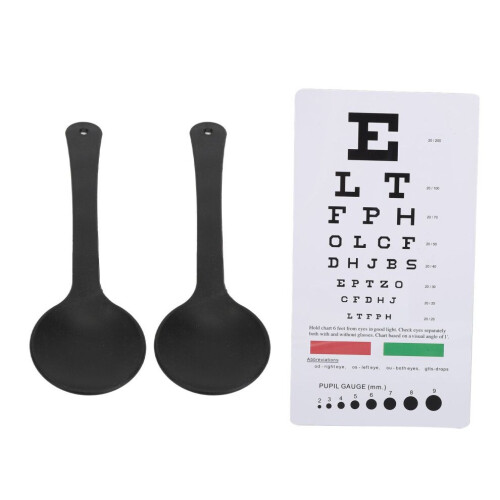 Tableau de test de vision avec 2 cache-œil - Double face et portable