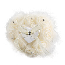 Heart Shaped Wedding Ring Box, Elegant Rose Ring Pillow With Crystal Heart-Shaped Ring Box Reusable Engagement Ring Case For Wedding Or Engagement Dec