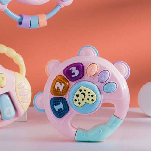 Hochet à clochette rose pour bébé de 0 à 1 an 2
