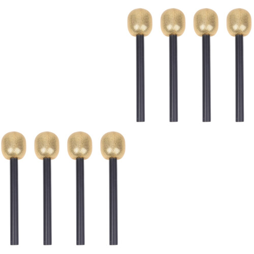 8 Simulierte Mikrofone Aus Kunststoff Spielzeug Gold 2