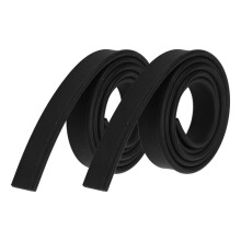 2 hojas de goma de repuesto para ventanas y puertas de ducha de vidrio, color negro.