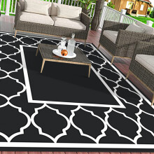 Durability Area Rug Outdoor-Dark gray and black 120x160cm