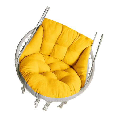 Thickened Eggshell Shape Swing Chair Cushion-Yellow 65X70X50cm