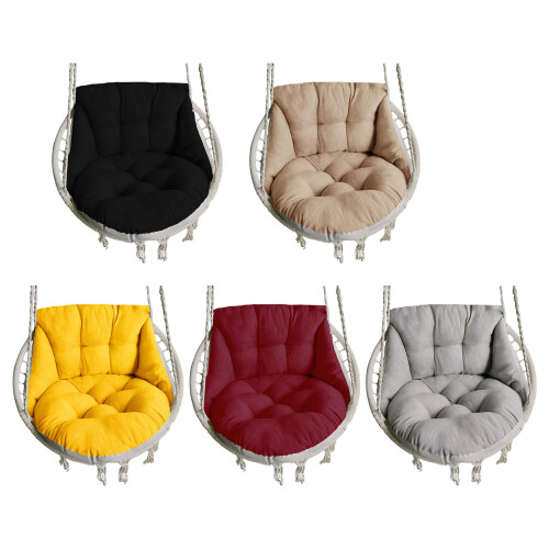 Thickened Eggshell Shape Swing Chair Cushion-Yellow 65X70X50cm 2