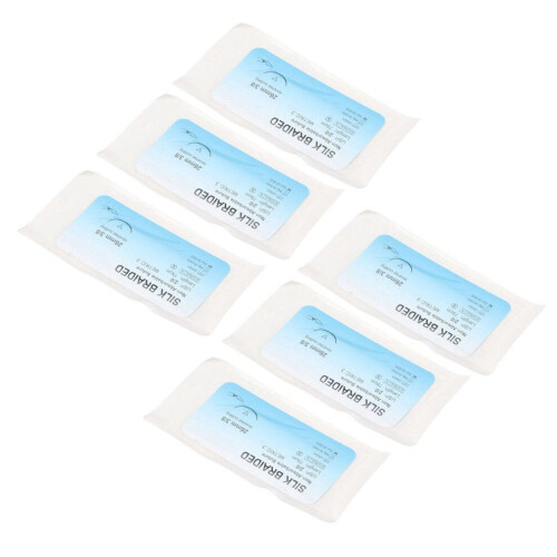 12pcs Suture Practice Threads in Individual Pack Silk Thread with Needle 2/0