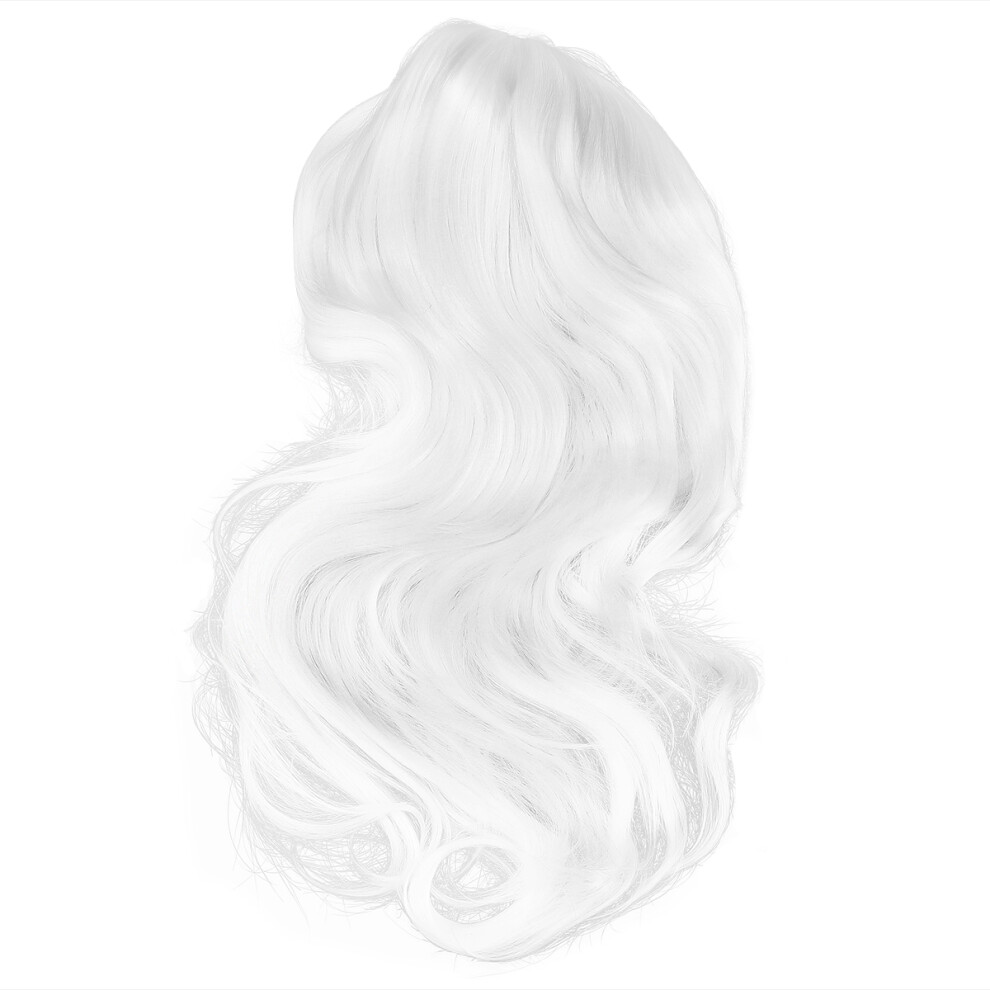 Solustre Unisex White Wigs For Women's Wavy Synthetic Wig 1Set 23.6X11.8in