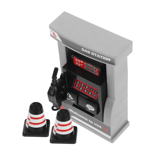 5 Sets Gas Station Model Toy With Road Cone Simulation 2