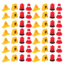 200 Pcs Mini Road Signs And Traffic Cones For Garden Decoration Play