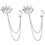Men S Brooch Suit Pin 2pcs Silver Alloy 1