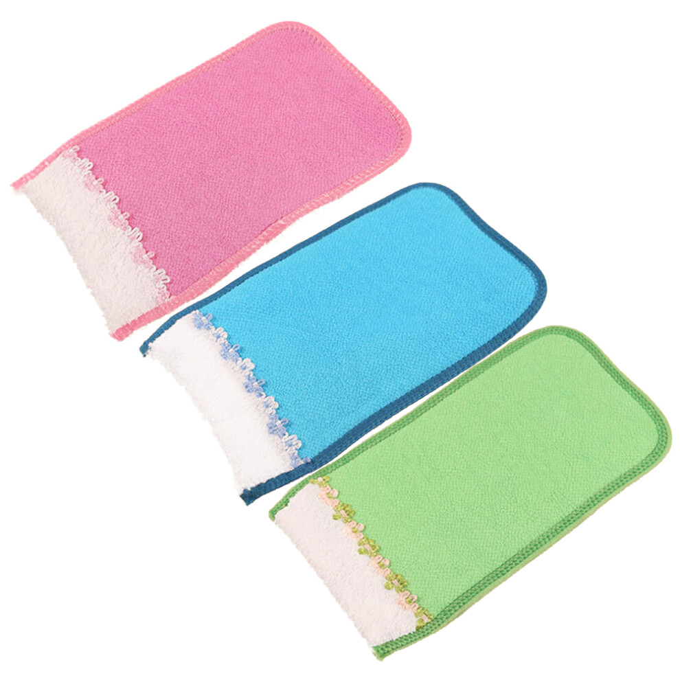 Solustre 3Pcs Bath Exfoliating Glove Scrubber Rayon Mitt Washcloths For Sauna