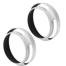 2 st. ihåliga motljusskydd i aluminiumlegering 58 mm för Leica-kamera, silver