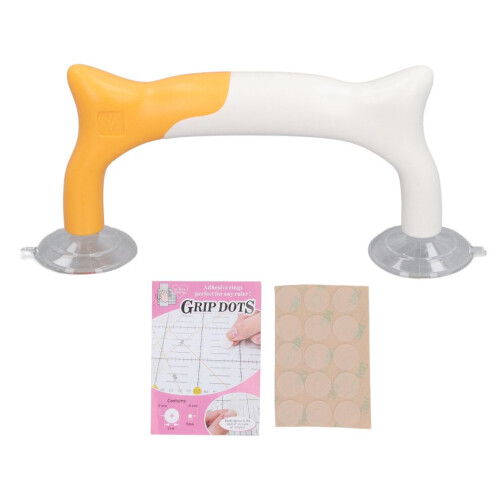 Patchwork Ruler Gripper with 30pcs Non-Slip Rubber Mats, Orange & White 2