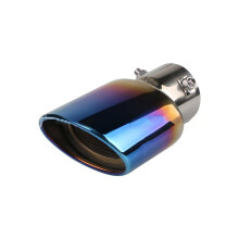 Universal Stainless Steel Car Exhaust Tip Straight Baked Blue Noise Reduction Tail Pipe