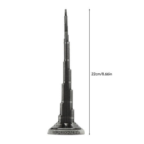 Grå legering Burj Khalifa tornmodell 22 cm Dubai landmärkesprydnad 1