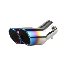 Car Exhaust Tip Stainless Steel Muffler Tip Dual Pipe Titanium Burnt Finish BoltOn Blue