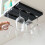 Innovative Black Wine Glass Holder - Under-Cabinet Space Saving 4