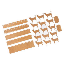 Juego de carretes de madera con forma de gatito para tejer y coser, madera duradera