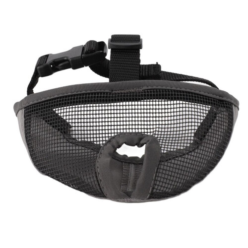 Short Snout Dog Muzzle Gray Breathable Soft Anti-Bite Chewing Comfort 2