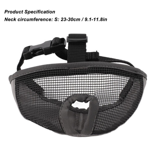 Short Snout Dog Muzzle Gray Breathable Soft Anti-Bite Chewing Comfort 1