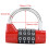 4 Dial Digit Code Combination Padlock Travel Suitcase Gym Locker Security Password Lock Red 2