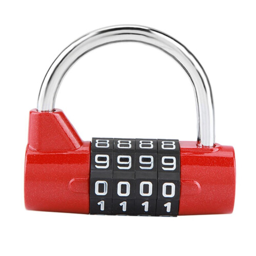 4 Dial Digit Code Combination Padlock Travel Suitcase Gym Locker Security Password Lock Red 2
