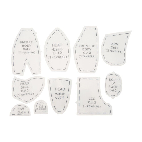 Memory Bear Template Ruler Set, 12 Inch Acrylic Sewing & Quilting Tool 1