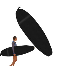 Surfboard Bag Protective Cover For Shortboards, Lightweight Drawstring Bag, Unisex, Black 200x50 cm