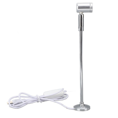 USB-driven LED-spotlight för smyckesdisplayer, silver