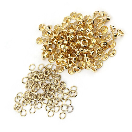 Messing oogjes/grommets met ringen voor leer 1