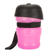 Faltbare Hunde-Trinkflasche mit großem Fassungsvermögen – Rosarot, 15 x 9 cm, tragbarer Spender