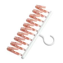 Multifunctionele sokkenhanger met 360 draaibare clips, 37x19 cm, roze/wit