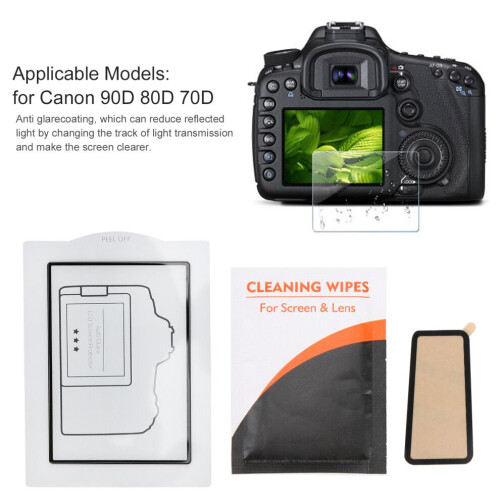 0.3mm Optical Glass LCD Screen Protector for Canon 90D/80D/70D 2