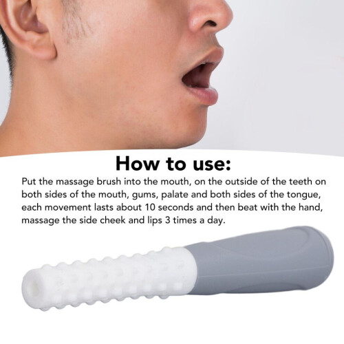 Oral sensorisk massageborste för tung- och läppmuskelterapi Grå 2