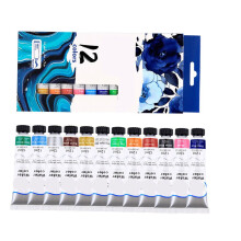 Kinder-Malpigment-Bastelset mit 12 Farben, Aquarellfarben zum Basteln