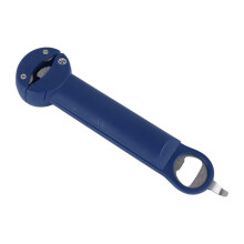 Ouvre-bocal 3 en 1 en acier inoxydable bleu pour les mains faibles, réglable de 1 à 3,75 pouces