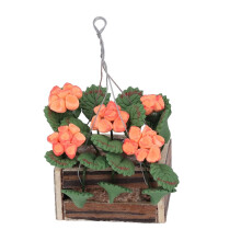 Dockhusminiatyr hängande blomkorg 1:12 skala dekorationstillbehör