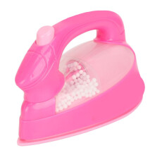 Mini juguete de hierro de plástico rosa para niños con luz, juego de simulación de tareas domésticas