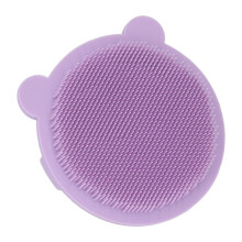 Cepillo de baño portátil de silicona suave con bonitos dibujos para bebé, cepillo exfoliante para masaje