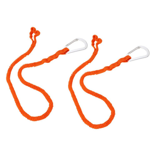 Stretchable Kayak Paddle Leash 3-6ft Orange, Polyester & Aluminum