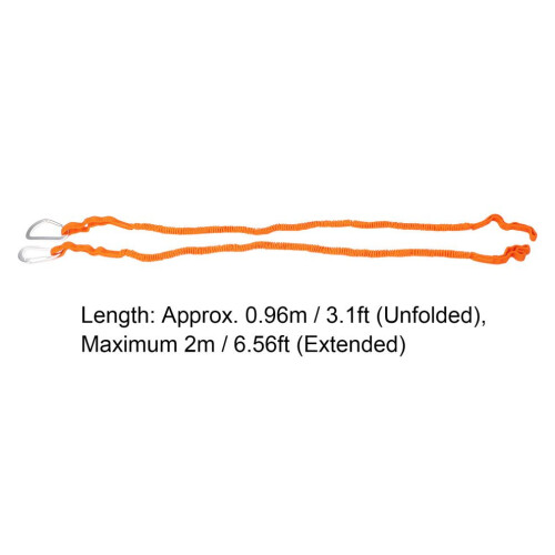 Stretchable Kayak Paddle Leash 3-6ft Orange, Polyester & Aluminum 1