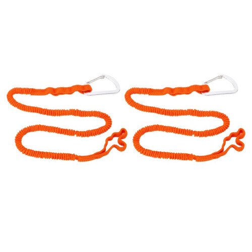 Stretchable Kayak Paddle Leash 3-6ft Orange, Polyester & Aluminum 2