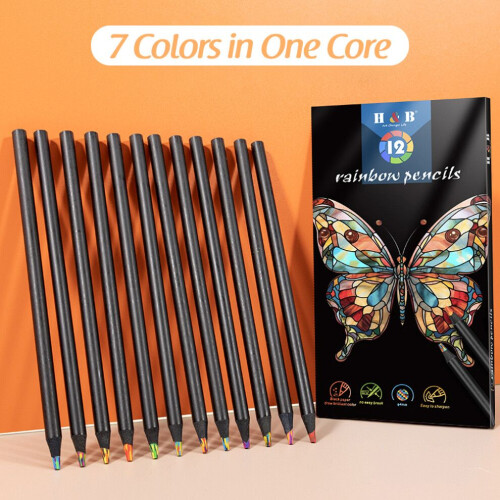 Creative Jumbo 7in1 Multicolored Pencils - 12PCS with 4mm Core 1