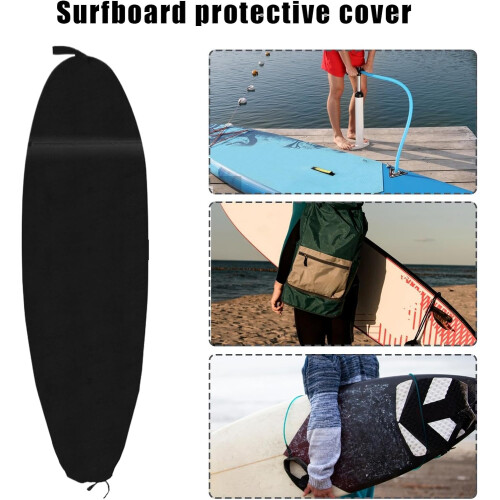 Bodyboard Bag 200x50 cm  Drawstring Closure, Black Foldable Carry Case For Board Cover 2