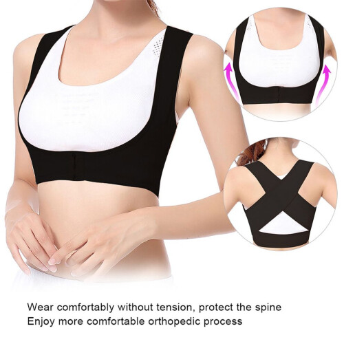 Adult Posture Corrector Belt Black S-XXL, Adjustable Back Support 2
