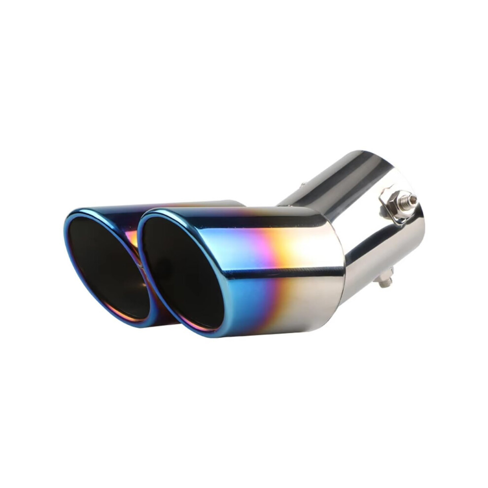 Dual Outlet Stainless Steel Car Exhaust Tip Burnt Finish For Enhanced Performance Blue 9105992581962