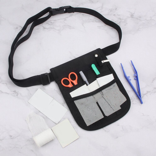 Krankenschwester-Organizer-Gürteltasche, multifunktional, Nylon, Schwarz 2