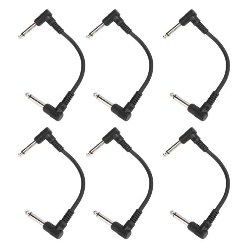 Versatile 6-Piece 1/4-Inch Right Angle Guitar Patch Cable 6 Inch 2
