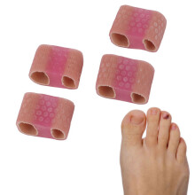 4 st. Hallux valgus-tåseparatorer SEBS Rosa L Stortåkorrigerare